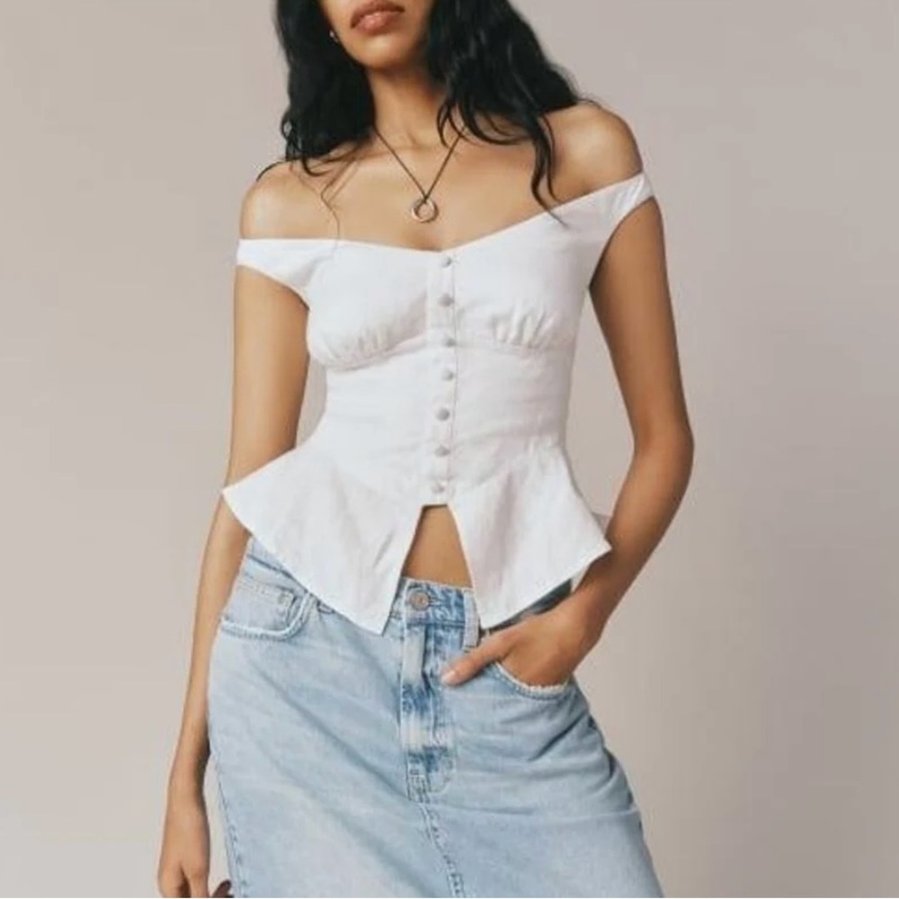 Reformation Lilly Linen top